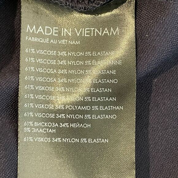 Club Monaco Navy Blue Ruched Pullover Crew Neck Sleeveless Dress Size M - Picture 6 of 9